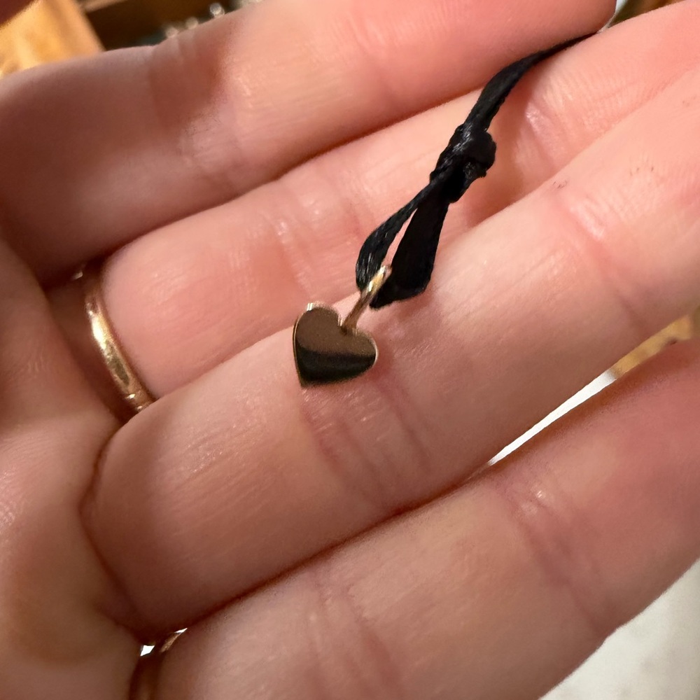 Solid 14k Gold flat Heart Charm